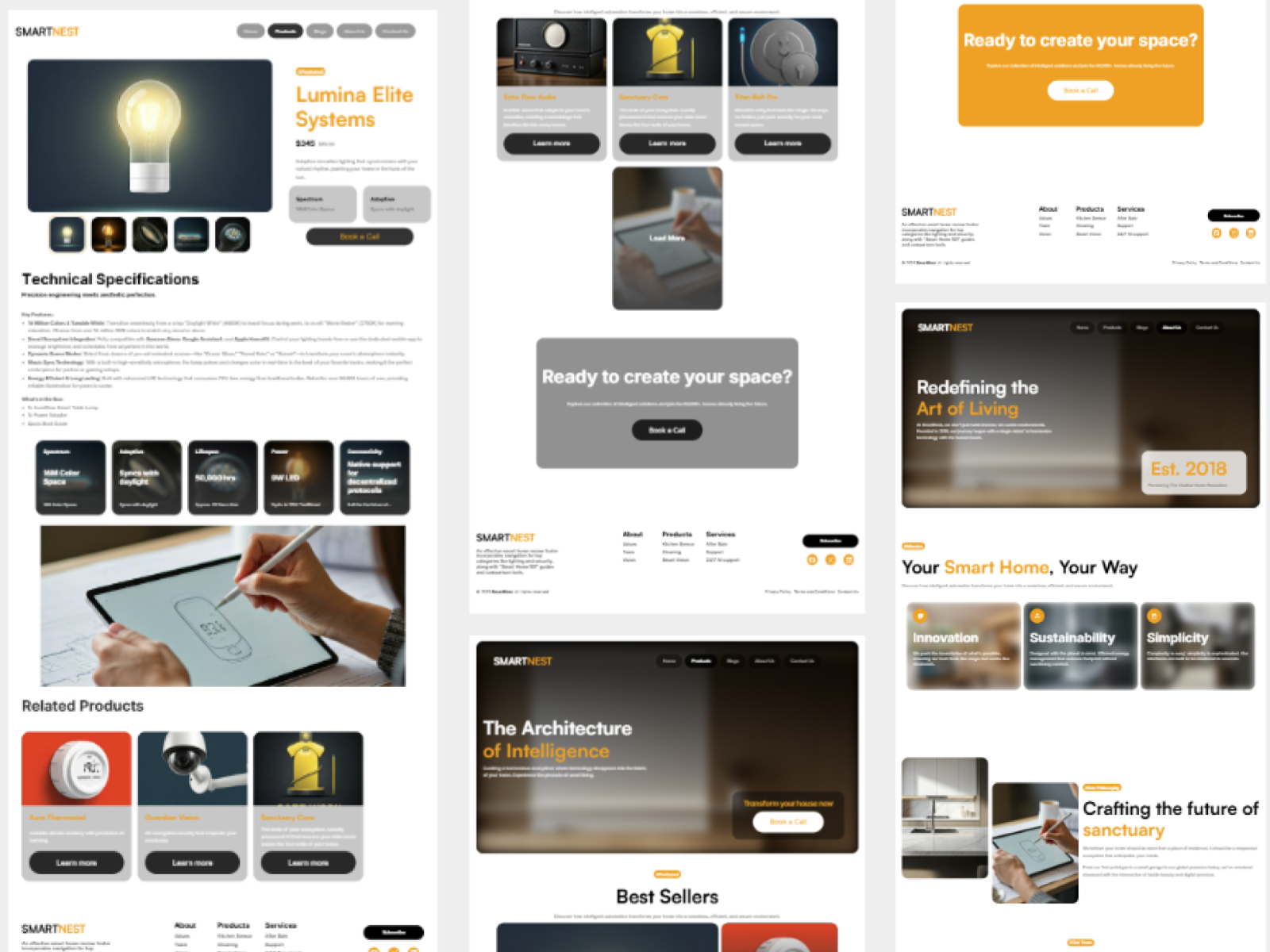 SmartNest: Smart Home Company Website Template in Framer